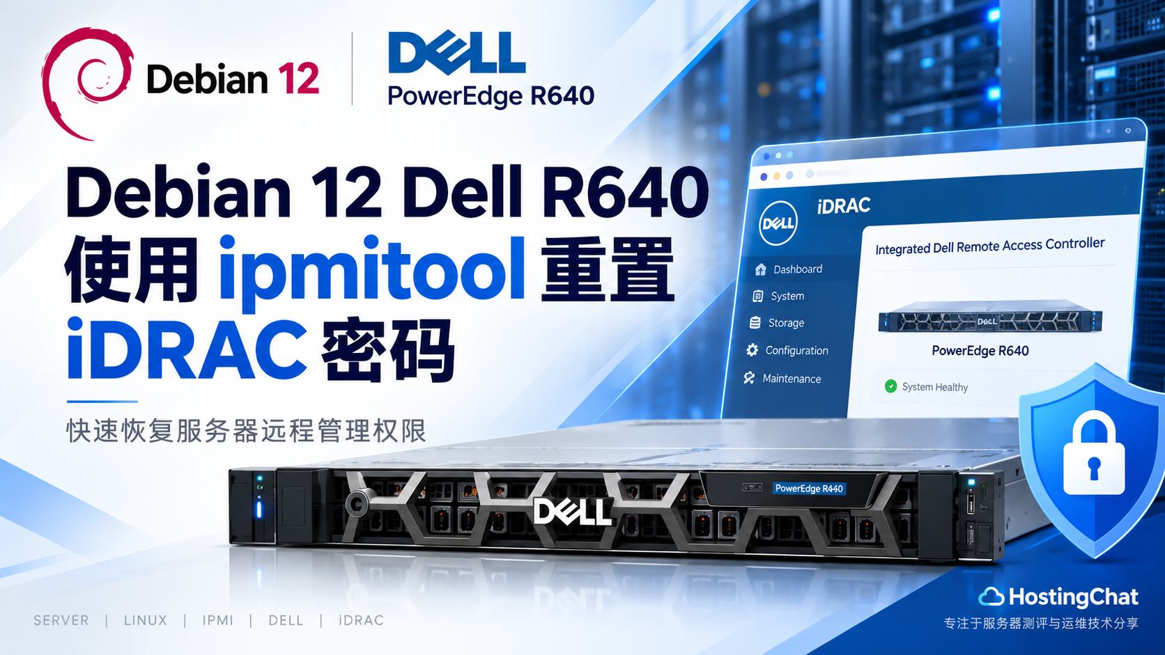 Debian 12 在 Dell PowerEdge R640 上使用 ipmitool 重置 iDRAC/IPMI 密码