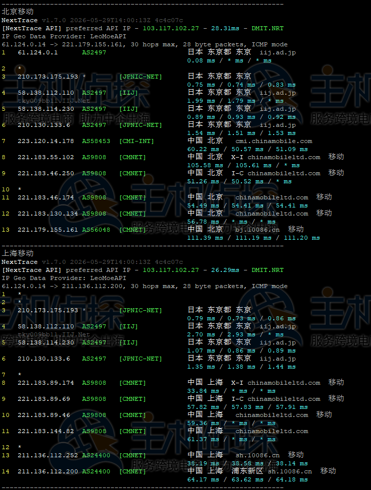 移动回程