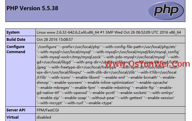 CentOS 6.5编译安装Nginx 1.10.2+MySQL 5.5.52+PHP5.5.38