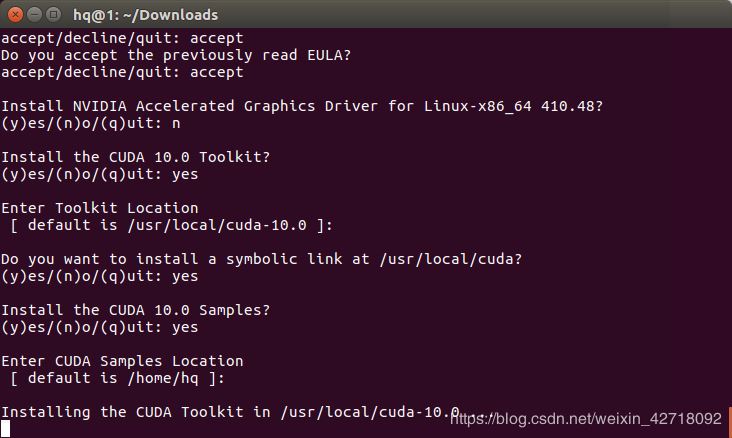 Ubuntu下安装CUDA10.0以及问题
