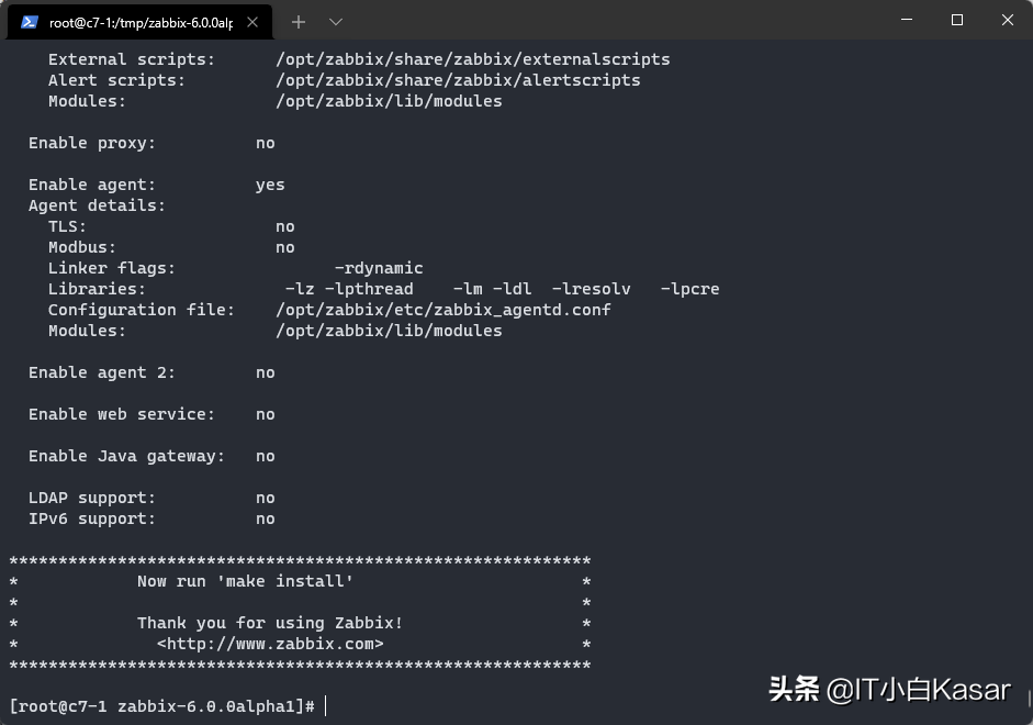 CentOS7源码编译安装Zabbix 6.0alpha1