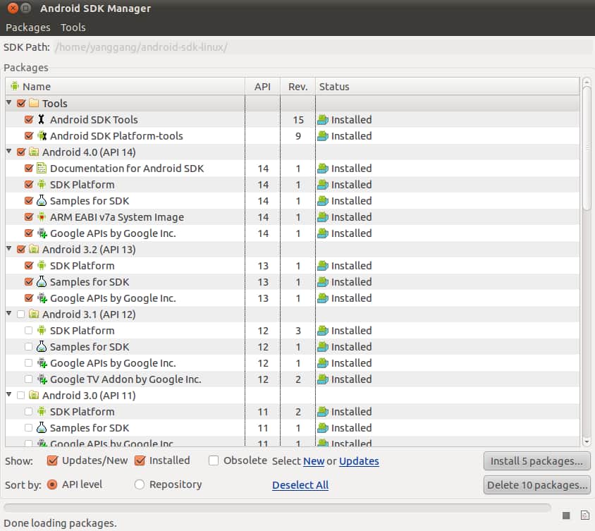 Ubuntu搭建Eclipse+JDK+SDK的Android开发环境