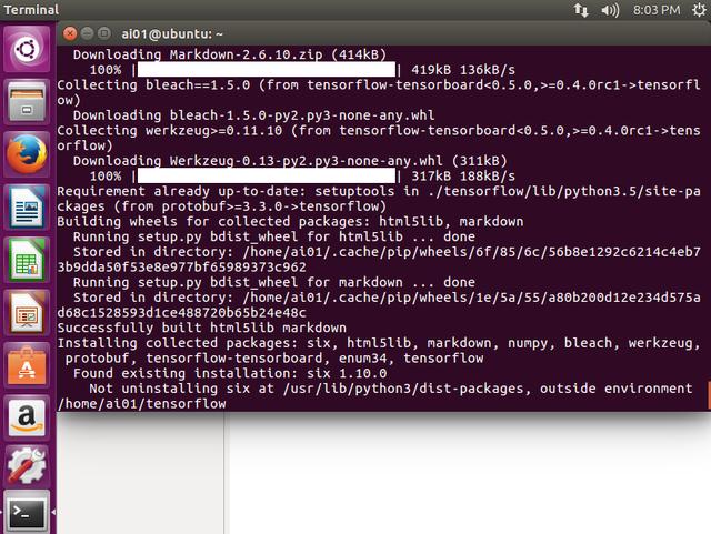 基于ubuntu16 Python3 tensorflow(TensorFlow环境搭建) 基于ubuntu16 Python3 tensorflow(TensorFlow环境搭建)