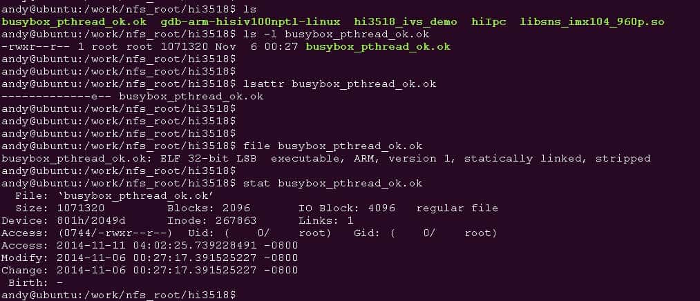 linux 查看文件的属性（ls，lsattr，file，stat）实例详解