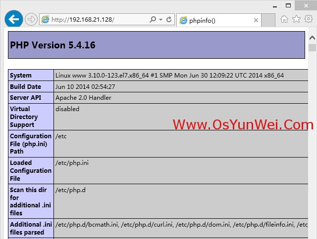 CentOS 7.0服务器安装配置LAMP服务器(Apache+PHP+MariaDB)