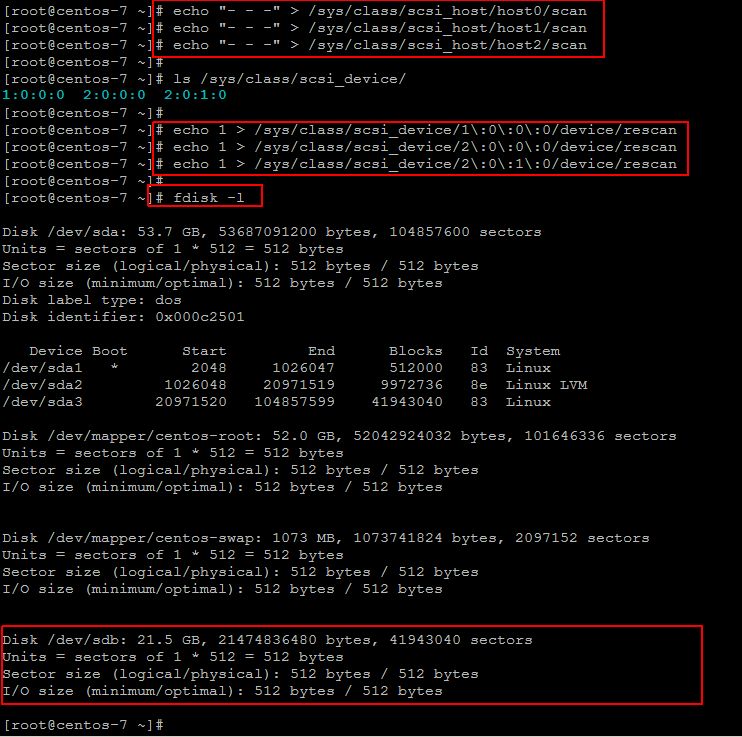 详解如何在 CentOS 7 中添加新磁盘而不用重启系统 详解如何在 CentOS 7 中添加新磁盘而不用重启系统