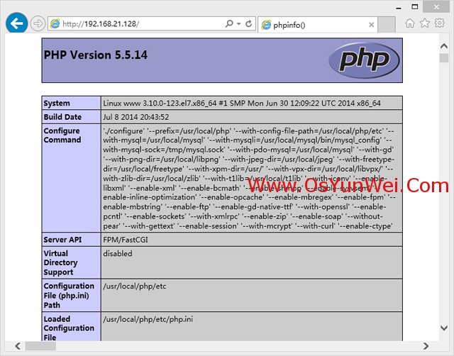 CentOS 7.0编译安装lnmp教程(Nginx1.6.0+MySQL5.6.19+PHP5.5.14)