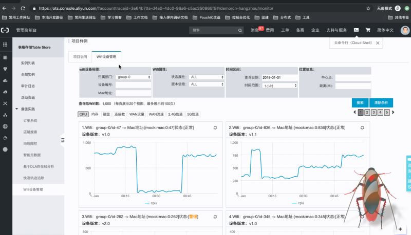 建立在Tablestore的Wifi设备监管系统架构实现