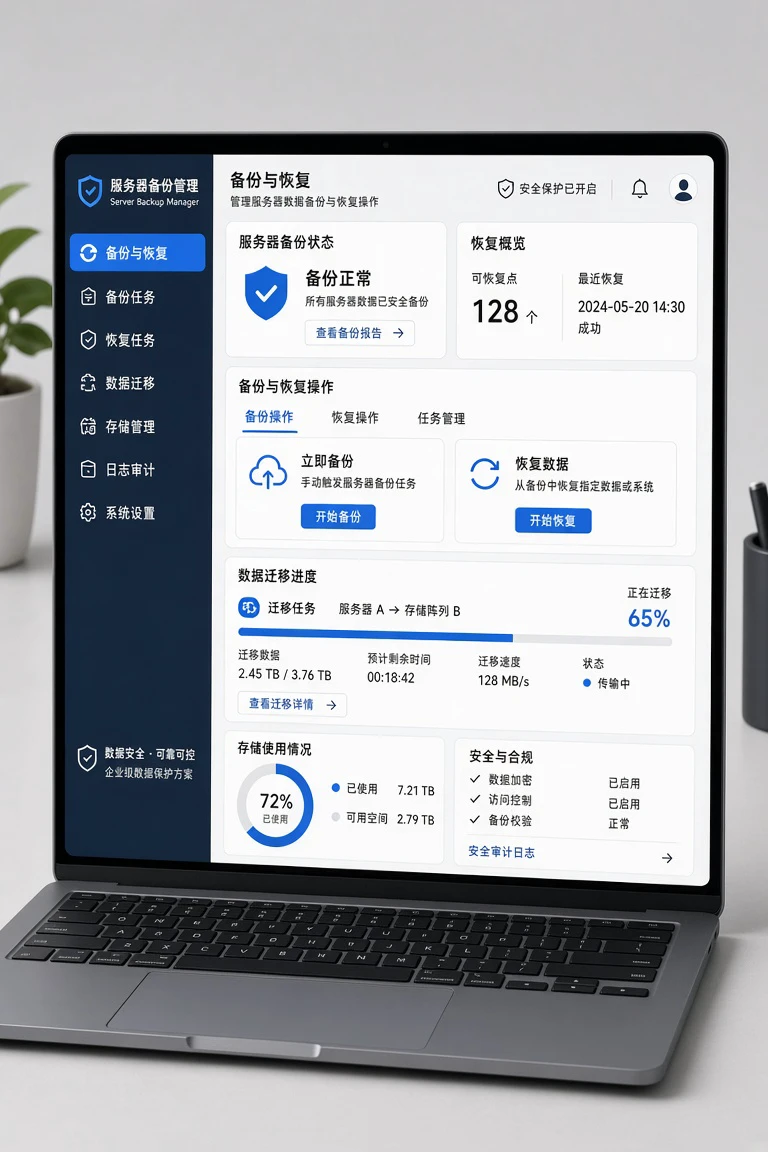 VPS数据备份与迁移示意图
